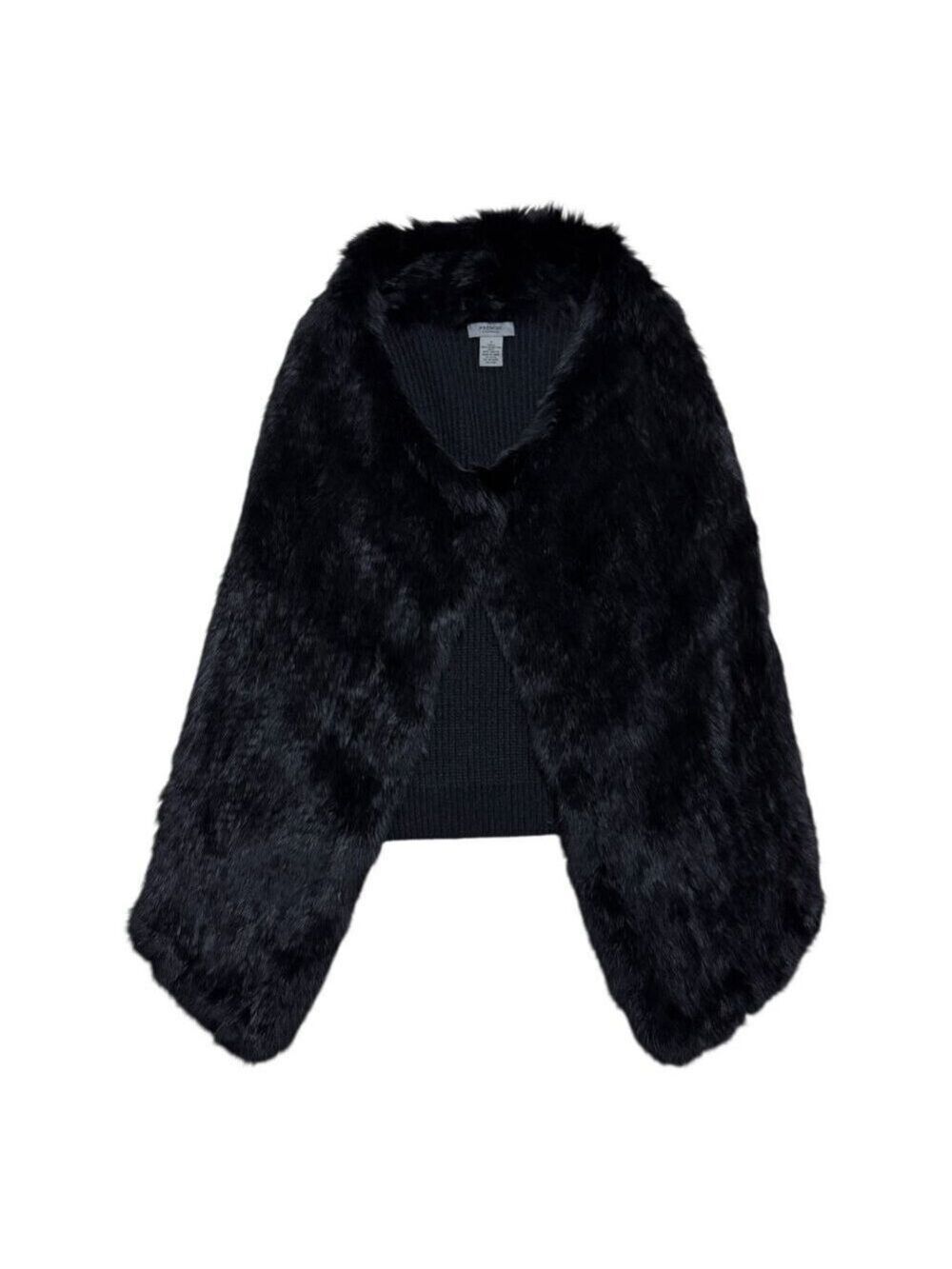 Premise 100% RABBIT FUR Vest Luxury Designer SOFT Sleeveless Knit Womens Small